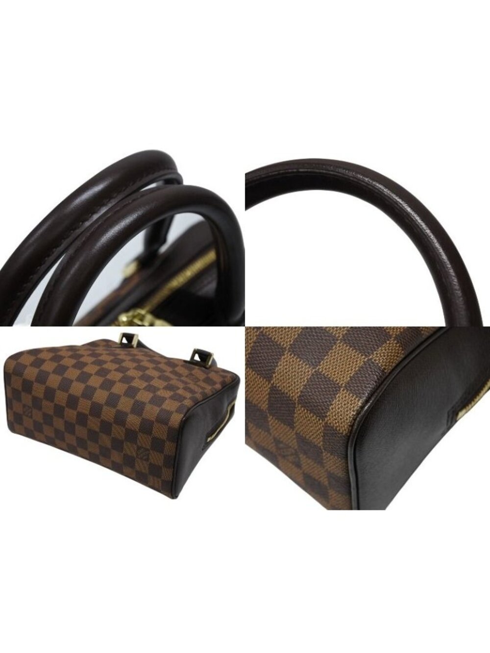 Louis Vuitton Handbag Brera Damier Ebene Gold Brown - Picture 8 of 9